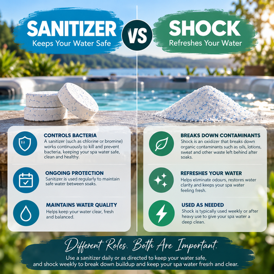 Sanitizer vs. Shock vs. Oxidizer: What's the Difference & Which Beachcomber Products to Use